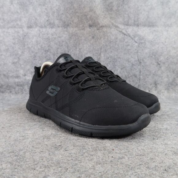 Skechers Shoes Womens 9 Slip On Sneakers Work Relaxed Fit Memory Foam Alex Black - Picture 1 of 16